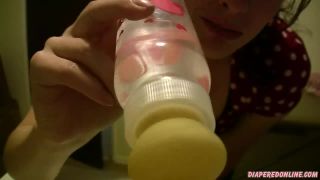 Diaperedonline2Savannah Savannah POV Castor Oil in Baby Bottle-6