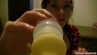 Diaperedonline2Savannah Savannah POV Castor Oil in Baby Bottle-9