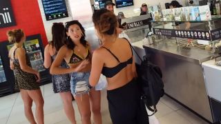 Candid vor bikini top with booty shorts cheeks out on public fetish sex-7