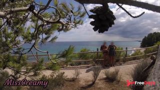 Dick flash - I pull out my cock in front of a French girl on the beach path and she helps me cum-7