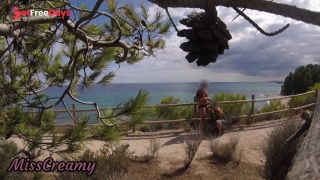 Dick flash - I pull out my cock in front of a French girl on the beach path and she helps me cum-9