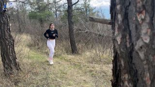 An Exhibitionist And A Nymphomaniac Met In The Forest. Outdoor Sex With A Broken Condom. 1080p-0