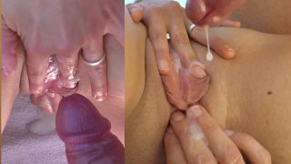 Yummy Couple Mega Huge Cumshot SloMo Cum on her Dripping Wet Pussy 2 Perspectives - 1080p-2