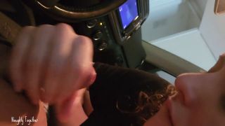 NaughtyTogether06 - Real naughty girl catches me jerking at the car and decides to swallow it-5