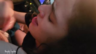 NaughtyTogether06 - Real naughty girl catches me jerking at the car and decides to swallow it-9