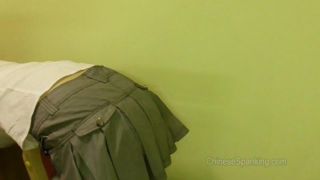 [hotspanker.com] M066 - Caning By Teacher on The Bottom in Skirt-1