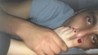 Worships her feet while xxx-0