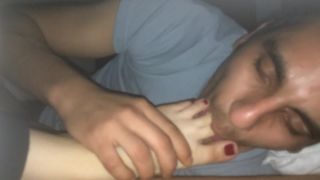 Worships her feet while xxx-7