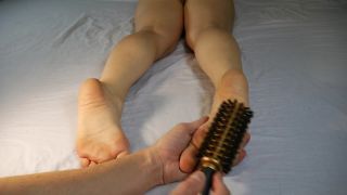 Brush Tickling Feet, Huge Tickle Orgasm(Feet porn)-4