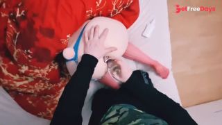 Caught Easter Bunny in my bedroom and made her come hard with a big clear dildo-7