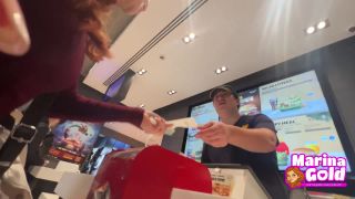 xxx video clip 48 Marina Gold – Cum Drenched Teen Eats A Burger Bukkake on public bukkake swallow porno-0