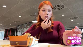 adult video 13 Marina Gold - CUM DRENCHED Teen Eats A Burguer Bukkake [352.7 MB] - bukkake - fetish porn dog cock blowjob-5
