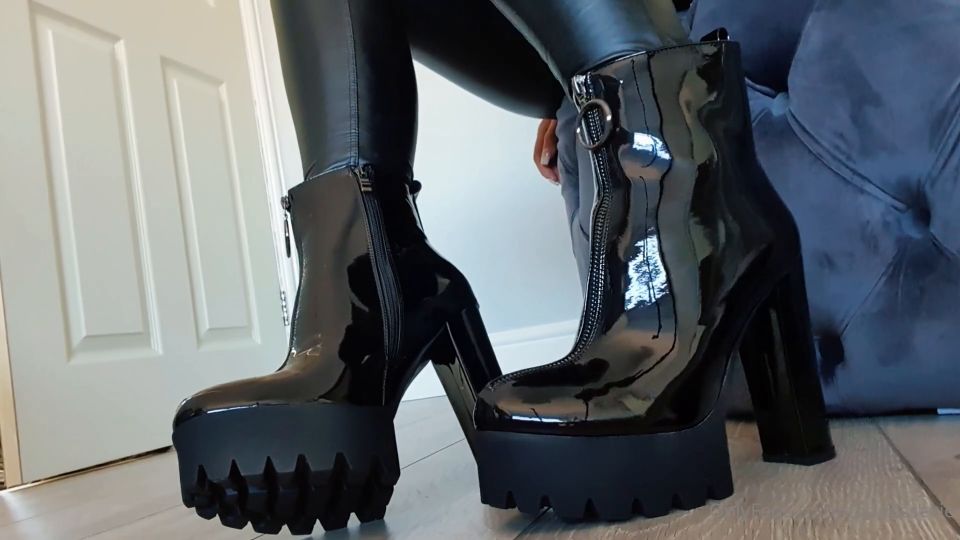 [GetFreeDays.com] g0ddess Evie - My Black Shiny Ankle Boots Are So Hot Arent They boot worship