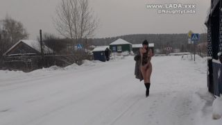 Walking nude in the snow Naughty Lada-8