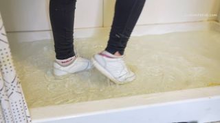 Custom Fetish - Bunny Wets Sneakers in Shower 4K - Fetish-2