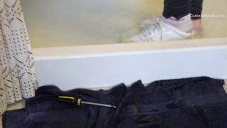 Custom Fetish - Bunny Wets Sneakers in Shower 4K - Fetish-6