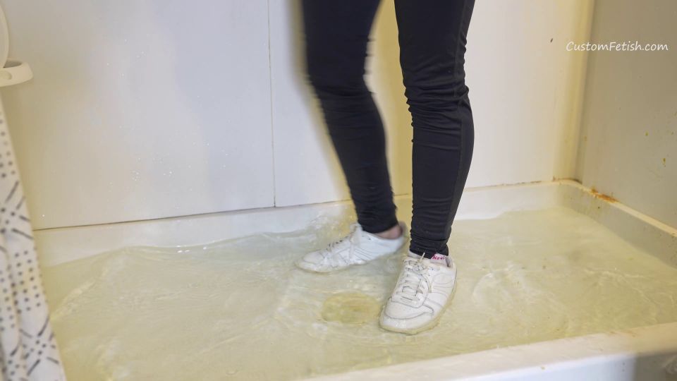 Custom Fetish - Bunny Wets Sneakers in Shower 4K - Fetish