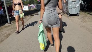 Hot sweaty ass in tight cotton dress-7