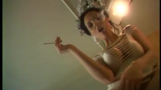 xxx video 6 smoking fetish pornhub femdom porn | white slinky dress Michelle Wild | cigarette-5