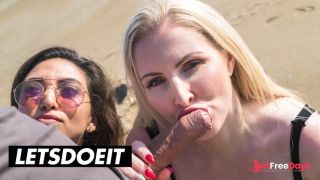 [GetFreeDays.com] Frida Sante and Georgie Lyall Love Sucking and Fucking a Big Cock on the Beach Sex Clip December 2022-9