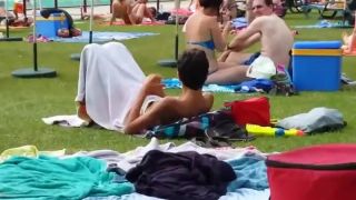 Funny pervert caught by the pool-0