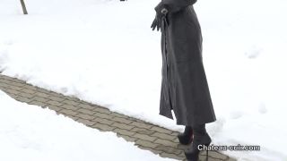 clip 2 Chateau-Cuir – Leather tease in the snow - masturbation instruction - femdom porn fetish friendly-2