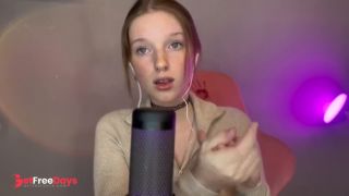 Asmr Vulgar Girl with Freckles Plays with a Condom in Her Mouth Wet Sound br...-0