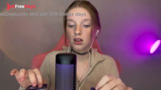 Asmr Vulgar Girl with Freckles Plays with a Condom in Her Mouth Wet Sound br...-6