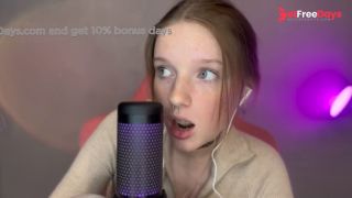 Asmr Vulgar Girl with Freckles Plays with a Condom in Her Mouth Wet Sound br...-8