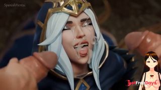 Ashe toma dos pollas grandes a la vez-4