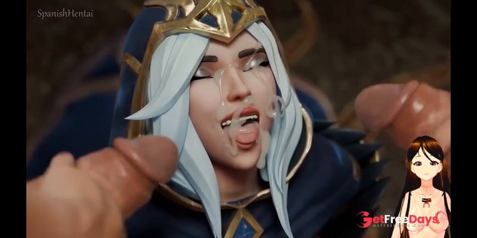 Ashe toma dos pollas grandes a la vez