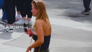 Fantastic big boobs almost slipping out of top-1