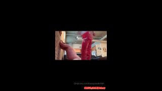 Bossy Ass Delilah2019-08-30 hiny Red thigh high boots worship and merciless WHIPP N - 225-5