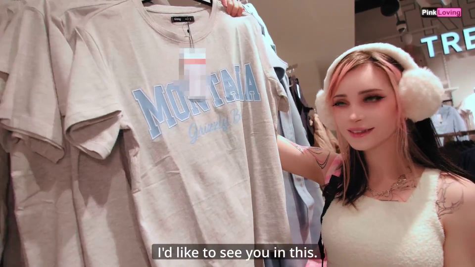 Met A Friend In A Shop. No Panties At The Mall.  Pinkloving 1080p