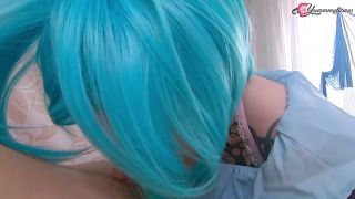 YummmyLicious blue hair cutie takes cum 2 times in 10 min (ocp, facial) --3