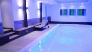 Hot sex in a public pool with a German woman-9