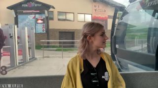 Teen swallows loads of cum on a cable car - public blowjob by Eva Elfi ...-1