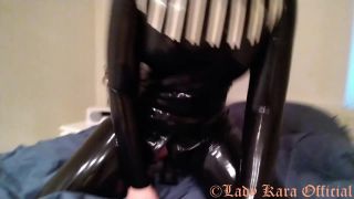 online clip 49 Lady Kara – Playing with a Dildo Wearing My Black Latex Catsuit, eva notty femdom on toys -0