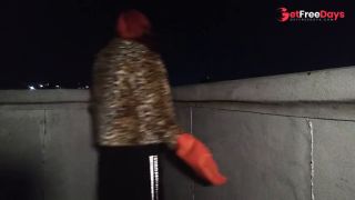 [GetFreeDays.com] Goth girl models on rooftop at night in bikini Porn Video April 2023-5