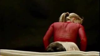 Blonde in red smokes and fucks.-6