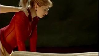 Blonde in red smokes and fucks.-7