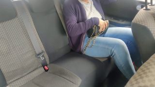 Busy Worker In Red Heels Masturbates Her Pussy And Ass In A Car TaxiUber 1080p-9