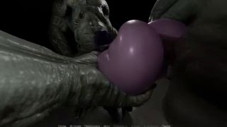 Cumshot anal stretching on big dick in spaceship. Hentai Game-9