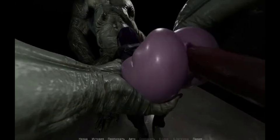 Cumshot anal stretching on big dick in spaceship. Hentai Game