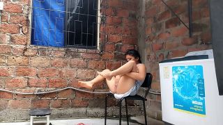 latinoscogiendo - I record my neighbor putting her fingers in her pussy - she catches me..-2