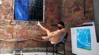 latinoscogiendo - I record my neighbor putting her fingers in her pussy - she catches me..-5