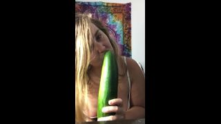 embermae - Sucking and Teasing Daddys 2ft Cucumber - Big Toys-6