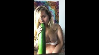 embermae - Sucking and Teasing Daddys 2ft Cucumber - Big Toys-7