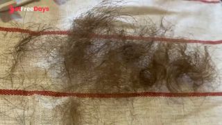 Hairy bush pussy hair cutting-7