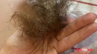 Hairy bush pussy hair cutting-9